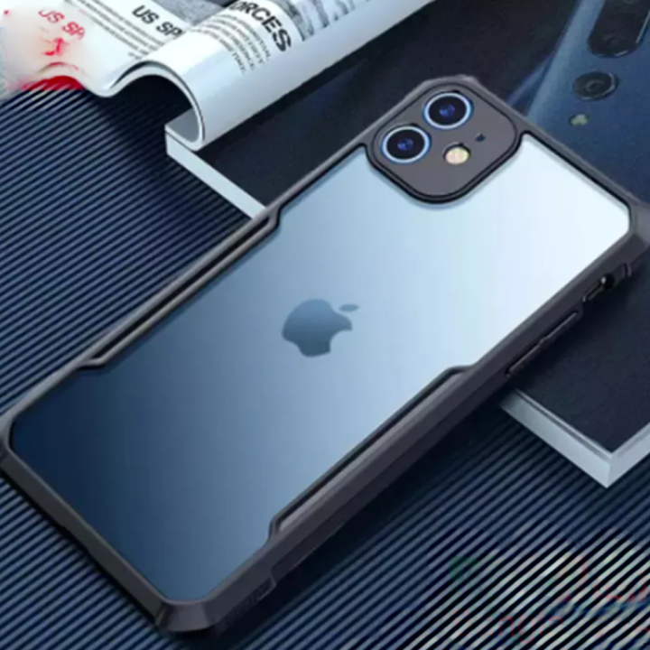 For Apple iphone 11 Mobile Cover Edge-Reinforced Shockproof Cushion Back Clear Hybrid Transparent Hard Cover Casing