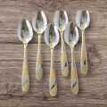 6 pieces Stainless steel Tea Spoon Set- Multi-Design 6-Inch For Kitchen and Dining-Chamis.