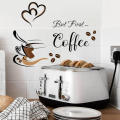 Wall Stickers DIY Cafe Restaurant Living Room Cabinet Art Home Decoration Self Adhesive Wallpaper Creative Coffee Cup Pattern. 