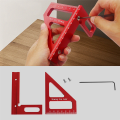 3D Multi-Angle Measuring Ruler 45/90 Degree Aluminum Alloy Drawing Line Ruler High-Precision Layout Measurement Tool.