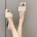 2024 Summer Beach Shoes For Women Trend Fashion Beads Chains Fashion Footwear Elegant Party Wedding Female Sandals. 
