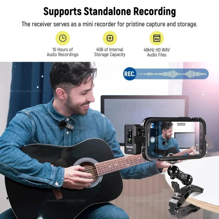 NEEWER%20CM28%20Wireless%20Lavalier%20Lapel%20Microphone%20Recorder%20with%20Portable%20Charging%20Case%20For%20iphone%20Smartphone%20PC/%20MAC%20Camera%20-%20Image%203