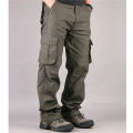 Men's Cargo Pants Casual Multickets  Tactical Pants Plus Size 44 Cotton Men Outwear  Loose Straight Long Trousers. 