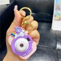 Mini Cartoon Cute Fox Projector Action Figure Key Chain Creative Bunny Animal Camera Toy Keychain Gift for Couple Bag Hanging. 