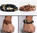 Anchor bracelet for Men Hook charm fashion survival Boy rope chain leather friendship bracelets for Man.