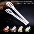 Stainless Steel Food Tongs Kitchen Tongs Utensil Cooking Tong Clip Clamp Accessories Salad Serving BBQ Tools. 