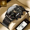 Poedagar Student Men's Watch, Waterproof Luminous Calendar Stainless Steel Quartz Watch, Ideal choice for Gifts. 
