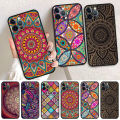 【Poggioio】 Mandala flower totem phone case for iPhone 11 12 Mini SE 7 8 6S 13 Pro Max XR XS X 15 14 Plus 14Pro 11pro 12pro soft cover. 