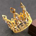 Mini Crown for Kids Birthday Baby Shower Party Cake Topper Baking Decor Elegant Pearl Crystal Crown DIY Baking Cake Topper Decoration Hair Ornaments.