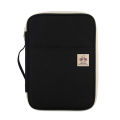 A4 Document Storage Bag Waterproof Oxford Cloth Multifunctional Business Organizer Bag File Folder Stationery Organizer Zipper (Black).