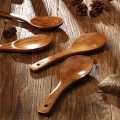 4 Pieces Wood Spoons 21.5cm Wooden Rice Paddle Versatile Serving Spoon Non Stick Heat Resistant Cooking Spoon Exquisite Product. 