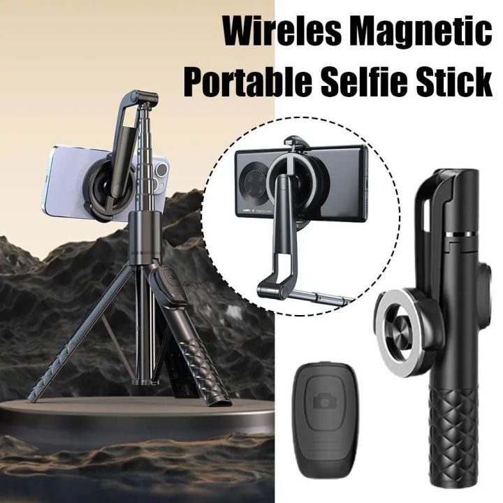 1.24M Wireles Magnetic Portable Selfie Stick Tripod With Remote For Cellphone IPhone 14 13 12 Pro Max For HUAWEI SAMSUNG