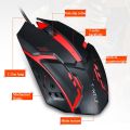 2 PCS T-WOLF V1 USB Interface 3-Buttons 1200 DPI Wired Mouse 7-Color Backlit Gaming Mouse, Cable Length: 1.35m. 