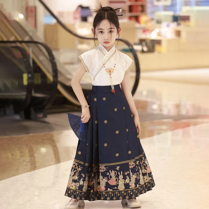 Women's%20Tang%20attire,%20Hanfu,%20girl's%20horse%20face%20suit,%20Chinese%20style%20skirt,%20summer%20ancient%20costume%20performance,%20children's%20formal%20dress%20skirt%20-%20Image%202
