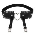 Lace Leg Garter Elastic Rock Heart Leg Harness For Women Girls Black Goth Thigh Garter Belt Kawaii Fashion Accessories.