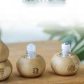 1ml Roller Bottle Refillable Ancient Style Gourd Shape Empty Bottle Bamboo Small Skincare Container for Travel Personal Care.