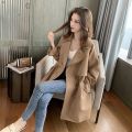 New Women Trench Coat Autumn Lapel Double ed Drawstring Light Weight Casual Mid Long Ladies Windbreak Coats Plus Size.