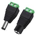 12V DC Power Connector 5.5mm x 2.1mm, CENTROPOWER (1 x Male + 1 x Female) Power Jack Adapter for Led Strip CCTV Security Camera Cable Wire Ends Plug Barrel Adapter. 