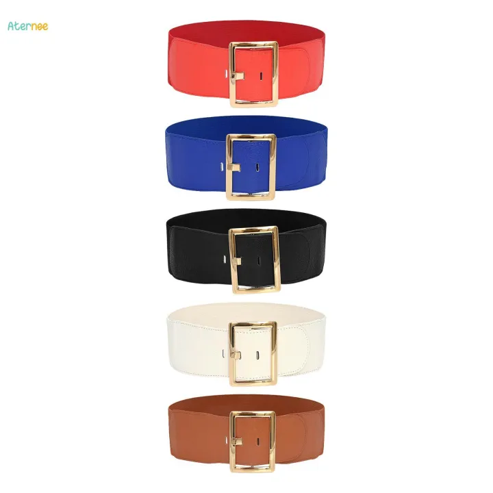 Women's%20Stretch%20Belt%20Metal%20Buckle%20Women%20Wide%20Waist%20Belt%20for%20Dress%20Coat%20Women%20Red%20-%20Image%206