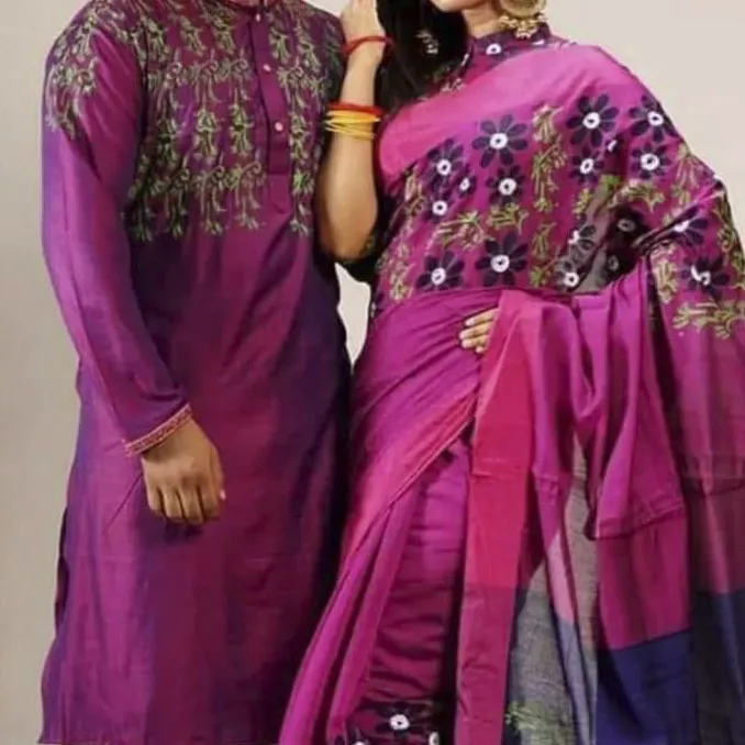 New%20Exclusive%20Puja%20Collection/EID%20Collection/Party%20Designer%20BLOCK%20%20Print%20Saree%20And%20Dhupian%20Block%20Print%20Panjabi%20For%20Combo%20Couple%20Set%20%20(Saree%20&%20Panjabi)%20-%20Sari%20-%20Saree%20-%20%E0%A6%B6%E0%A6%BE%E0%A7%9C%E0%A6%BF%20-%20Image%203