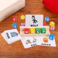 Matching Letters Game Spelling Games Phonetic Reading Blocks Wooden Spelling Games for Ages 2 3 4. 
