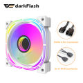 Darkflash INF24 Pro 120mm White Rgb PC Case Fan Infinity 3 Pin 5V Sync Argb 4 Pin Pwm Connector Cooling Fans for Desktop.