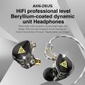 QKZ AK6 Zeus Wired HiFi Best In Ear IEMs Earphones Bass Dynamic Driver Monitor with Micr Silver Plating Detachable Audio Cable. 