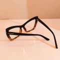 Cat Eye T-shaped Glass Metal Hinged Bud Fashion Elegant Versatile Clear Lens Computer Spectacles. 