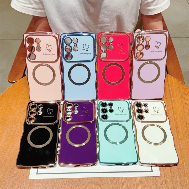 HOCE%20Luxury%20Wavy%20Pattern%20Cute%20Love%20Heart%20Magsafe%20Case%20For%20Samsung%20S24%20S23%20S22%20Ultra%20Plus%20S23%20FE%20Cases%20Plating%20Magnetic%20Shockproof%20Soft%20Phone%20Cover%20-%20Image%209