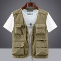 6XL Summer New Outdoor Vest Men Utility Tactical Multi-pocket Vest Techwear Outdoor Hiking Fishing Photography Safari Cargo Vest. 