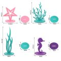 2Pcs Little Mermaid Theme Party Decorations DIY Felt Coral Table Ornament Under the Sea Girl Birthday Party Supplies Baby Shower. 