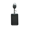 Black Plastic Slide Chest Pocket Clip ID Tag Name Identity Badge Holder Reel Working Permit Case Staff Employee Pass Work Card. 