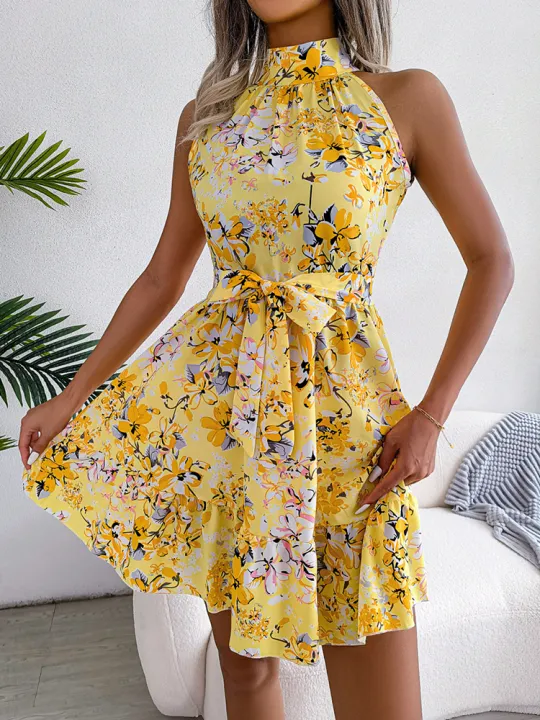 Summer%20Women%20Floral%20Print%20Short%20Dress,%20Bandage%20Holiday%20Beach%20Sundress%20Casual%20Halter%20Short%20Dresses,Summer%20Clothes%20Women%202024%20Shapewear%20-%20Image%202