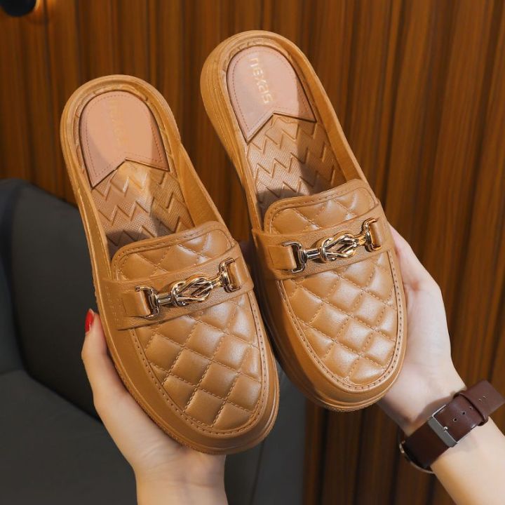 Heelless%20Lazybones'%20Shoes%20Women's%20Summer%20Wear%20Fashionable%20All-Matching%20Internet%20CelebrityinsCasual%20Non-Slip%20Closed%20Toe%20Half%20Slippers%20Women's%20Sandals%20-%20Image%202