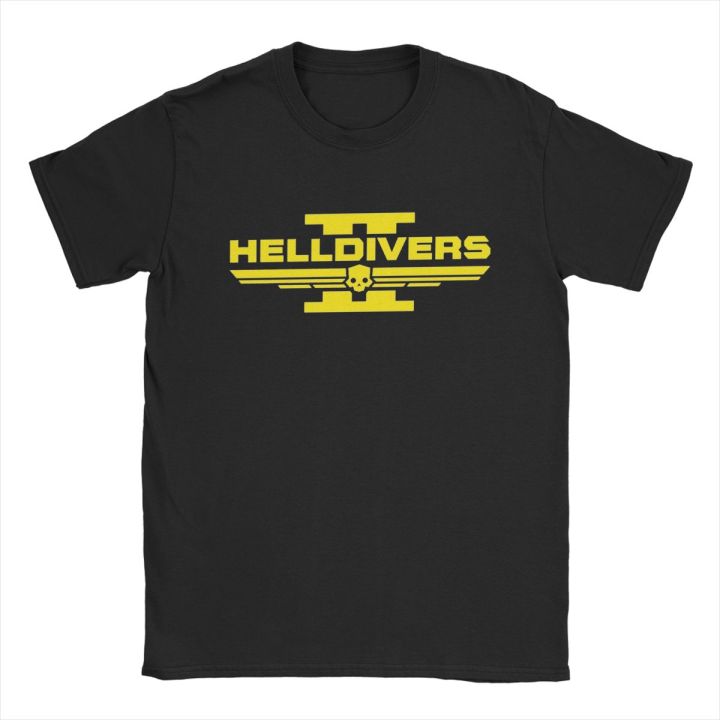 Helldivers Scifi Video Game T-Shirts Men Vintage Cotton Tees O Neck Short Sleeve T Shirts 4XL 5XL 6XL Clothes KEEMEEUYZO