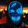 Creative Halloween Glowing Headwear PP Full Face Eye Cold Light Costume Props Men.