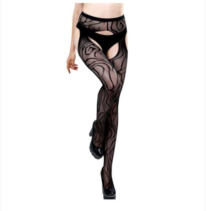 women%20black%20stockings%20fishnet%20mesh%20long%20stockings%20-%20Image%203