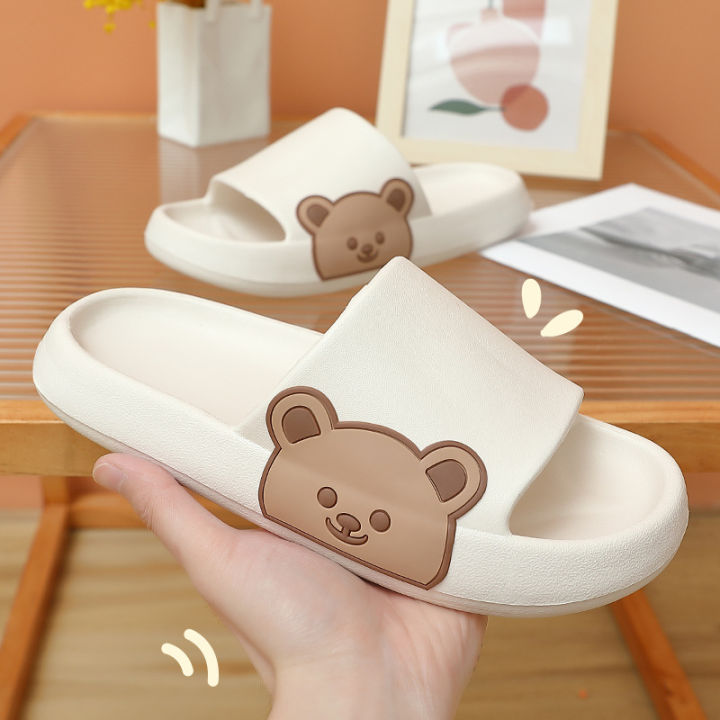 Sandals women's home summer thick-soled indoor non-slip cute cartoon bear soft-soled slippers wholesale outdoor wear men's summer