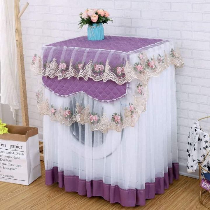 Front Loader Lace Ruffles Floral Washing Machine Cover
