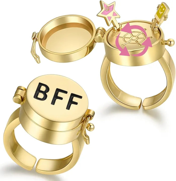 YILUOCD%202%20Pcs%20Gold%20Color%20Spinner%20BFF%20Matching%20Rings%20Best%20Friend%20Open%20Rotate%20Ring%20Forever%20Friendship%20Cute%20Cartoon%20Anime%20Jewelry%20-%20Image%207