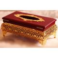 classical luxury European-style classical luxury high-end tissue box gold-plated pumping tray gift tissue holder. 