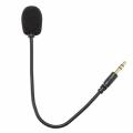 Headset Microphone adjustable 360 degrees bendable gaming Mic 3.5mm combined mic headphone jack to game controller 19 cm length black. 