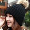 Women Winter Warm Braided Crochet Knitting Hat Girl Beret Ski Beanie Ball Cap.