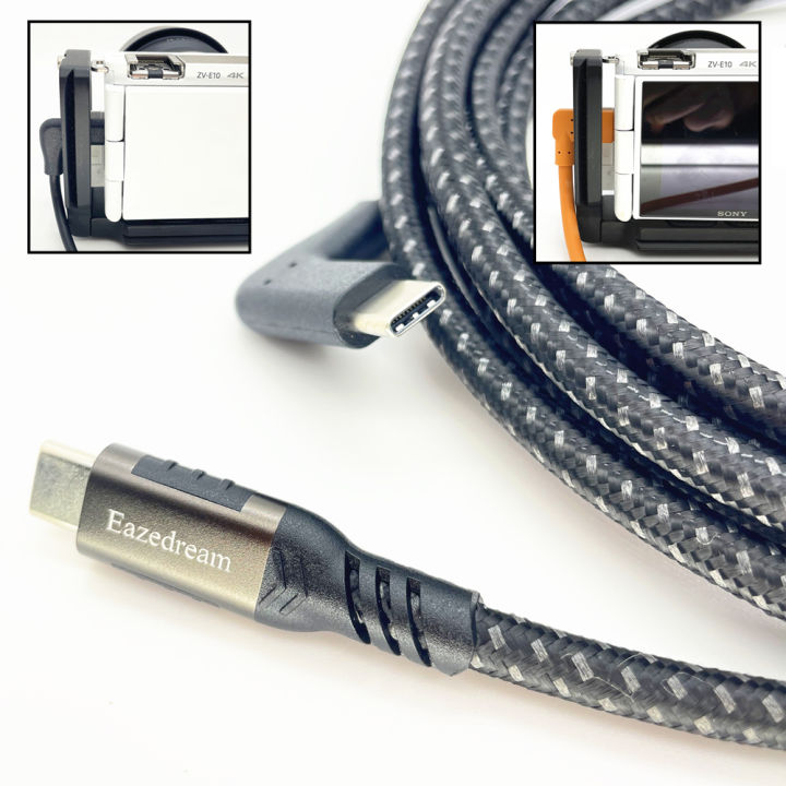 Eazedream%203m/5m%20Type-C%20USB%20to%20USB-C%20Live%20Stream%20Tethered%20Cable%20for%20Sony%20Canon%20Nikon%20Camera%20PC%20Imaging%20Edge%20Webcam%20Youtube%20Tiktok%20-%20Image%202