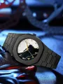Time Lover's Arabic Watch Waterproof Men's Quartz Watch Black PC Plastic watch for men - Aura Arabic Watch - Black.