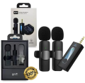 K35 DUAL WIRELESS DYNAMIC MICROPHONE WITH NOISE CANCELLING For Smartphone DSLR And All Others Audio 3.5mm Jack Support. 