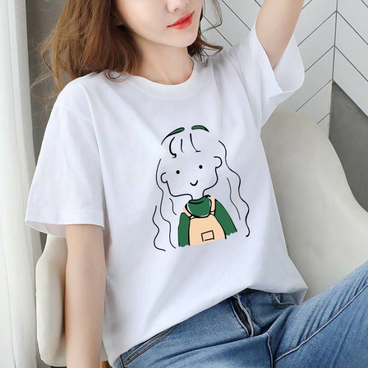 Early%20Spring%20White%20Short%20SleeveTT-shirt%20Women's2023Summer%20New%20Korean%20Style%20Loose%20StudentinsTrendy%20Mickey%20Cartoon%20Top%20Clothes%20-%20Image%205