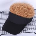 1pc One Size,Men Women Casual Concise Sunshade Adjustable Sun Visor Baseball Cap With Spiked Hairs Wig Baseball Hat With Spiked Wigs. 