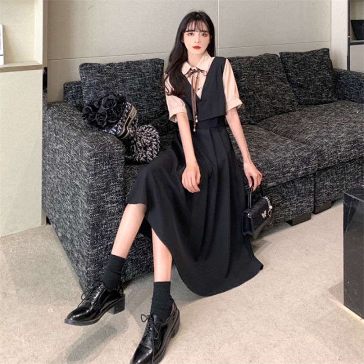 %E3%80%90The-Best%E3%80%91%20A-line%20Simple%20Two-piece%20Dress%20Korean%20Fashion%20Preppy%20Style%20Summer%20Maxi%20Dress%20-%20Image%204