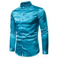 Mens Silk Shirt Long Sleeve Formal High Quality Collar Shirts White Button Open Casual Men'S Satin Shirts - Formal Shirt For Men.